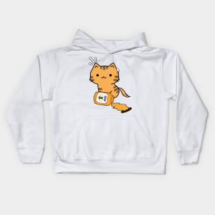 Naughty orange cat spilled a jar of honey Kids Hoodie